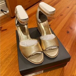 Vince Camuto Gold Wedge Sandals